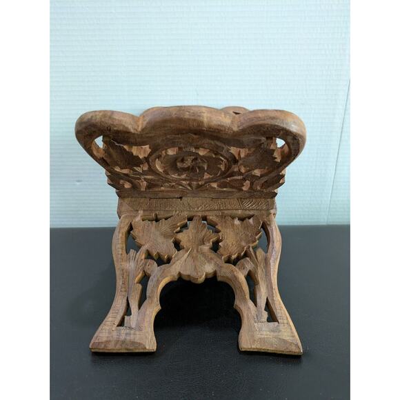 Vintage Hand Carved‎ Foldable Wooden Book Holder/Stand - Picture 8 of 12